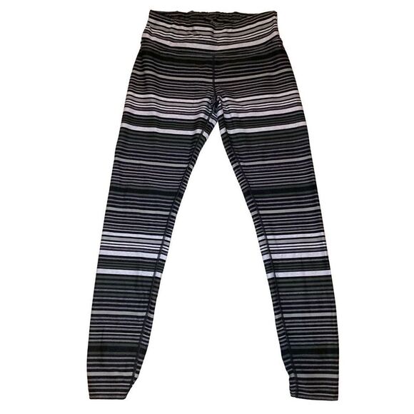 Calvin Klein Striped Leggings Athletic Sporty Sports Athleisure Yoga Workout Gym - Picture 1 of 9